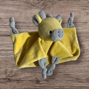 Dan Dee the Giraffe- Yellow and Soft Gray Plush Lovey Security Blanket